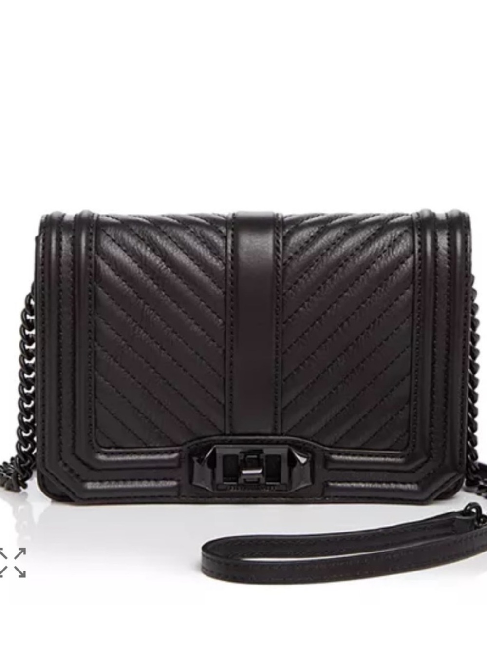 Rebecca Minkoff Black Chevron Quilted Crossbody